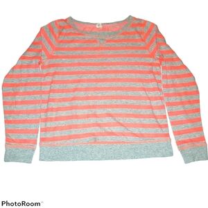 Xersion Long Sleeve Wide Neck Striped Top 359